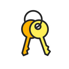 Vector icon of linear flat keys