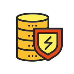 Vector icon linear flat server protection