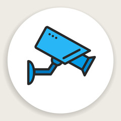 Vector icon linear flat camera surveillance