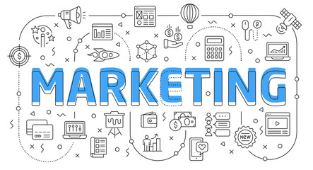 Linear flat illustration for presentations white background  marketing