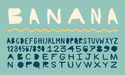 vintage handmade type for tropical or surfing prints - obrazy, fototapety, plakaty