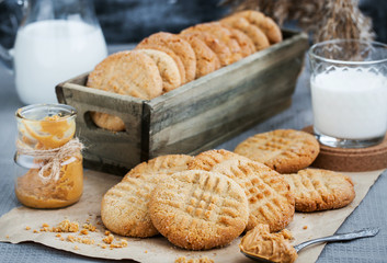 Homemade  peanut butter cookies - Powered by Adobe
