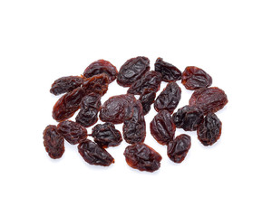 Dried raisins isolated on white background
