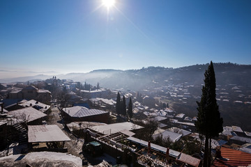 Signagi is a georgian town in region of Kakheti. Signagi is known as a "Love City" in Georgia. Winter view
