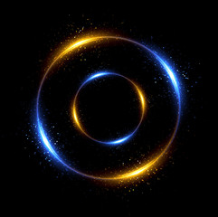 Orb neon rays. luminous hole. Spiral cover. 
Black neural HUD. Halo around. Power isolated. Sparks particle. Space tunnel. Glossy face. LED color ellipse. Glint gold glitter. Glow clock