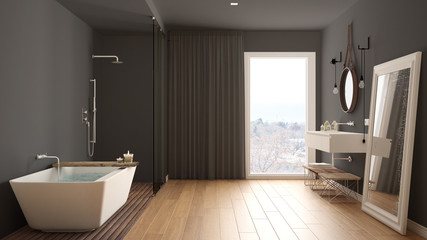 Fototapeta na wymiar Classic bathroom, modern minimalistic interior design