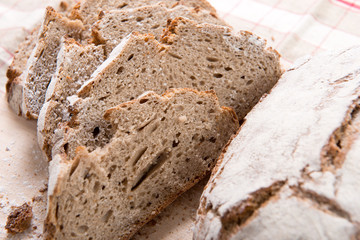 Traditional bread cut into slices