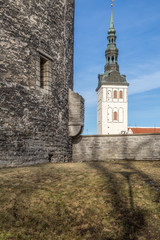 Fototapeta na wymiar Towers of old town in Tallinn, Estonia