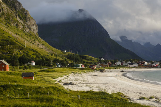 Ramberg beach, Flakstad district, Lofoten Islands, Norway.