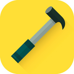 Claw hammer flat icon