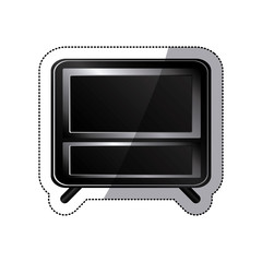 Fototapeta na wymiar sticker black box empty screen alarm clock vector illustration