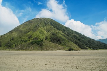 volcano mountain near bromo in Tengger Semeru National Park, East Java, Indonesia.