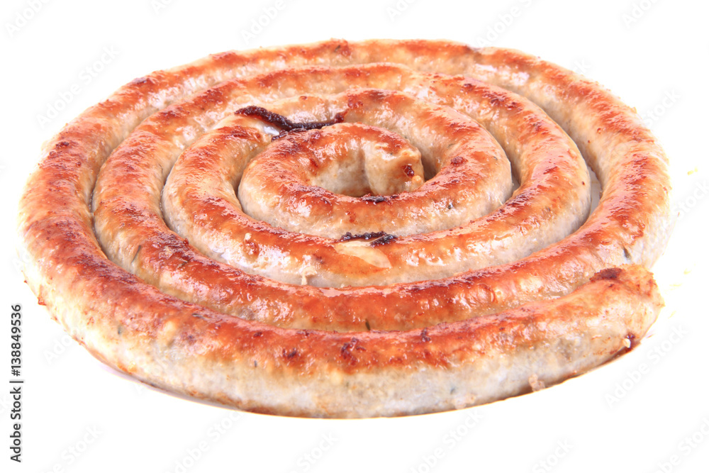 Sticker spiral grilled sausage