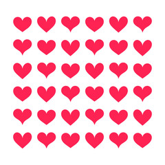 Red hearts icons