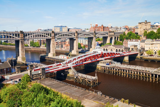 The Swing and High Level Bridge over Newcastle's River Tyne.