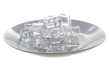 ice cubes on the plate