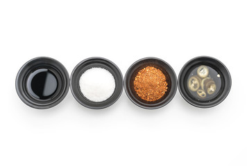 noodle condiments (sugar, vinegar, fish sauce, chilli powder)