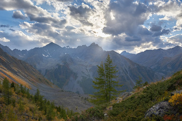 Beautiful autumn landscape, Altai mountains Russia.