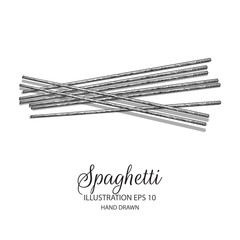 Pasta hand drawn illustration by ink and pen sketch. Isolated vector design for food products and pasta packaging.