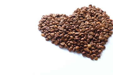 coffee beans heart isolated