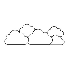 silhouette set collection clouds tridimensional in cumulus shape vector illustration vector illustration