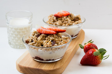 Granola on the bowl.