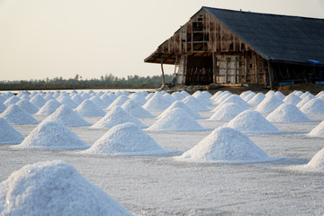 Sunset salt farming (Naklua) in the coastal