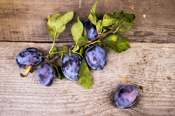 blue plum lies on a board
