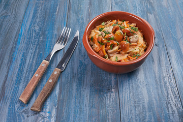 cabbage with mushrooms