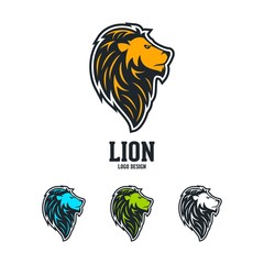 Lion Logo, Head Lion Logo Design Vector