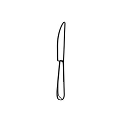 silhouette cutlery knife kitchen elements vector illustration