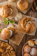 Barbecue pulled pork burger