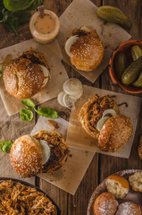 Barbecue pulled pork burger