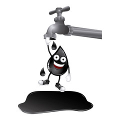 animated drop of petroleum out of the faucet vector illustration