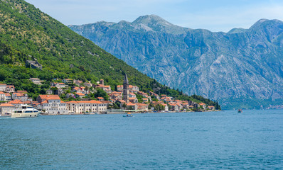 Fototapeta premium View of the City Perast from Kotor bay