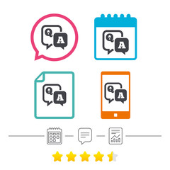 Question answer sign icon. Q&A symbol.