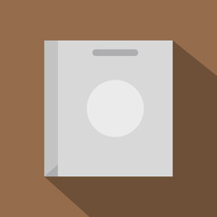 Paper bag icon, flat style