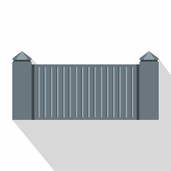 Stone fence icon, flat style