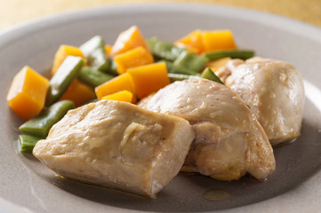 chicken with green beans and pumpkin