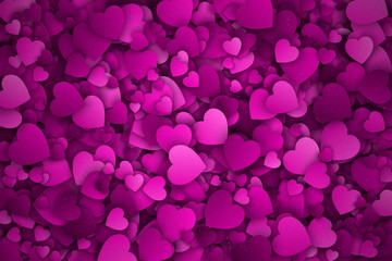 Abstract 3d Hearts Vector Background with Subtle Halftone Texture