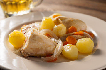 chicken with potatoes made with beer