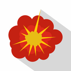 Cloudy explosion icon, flat style