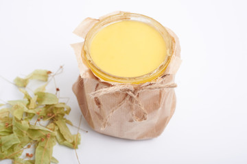 white honey on a white background