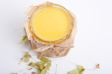 white honey on a white background