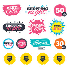 Obraz premium Sale arrow tag icons. Discount symbols.