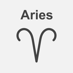 Aries zodiac sign. Flat astrology vector illustration on white background.