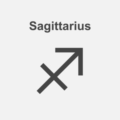 Fototapeta premium Sagittarius zodiac sign. Flat astrology vector illustration on white background.