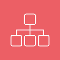 Structure simple flat icon. Vector illustration on red background.