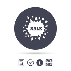 Sale icon. Cracked hole symbol.