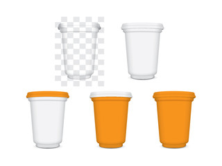 plastic cup for your design and logo Easy to change colors Mock up EPS10